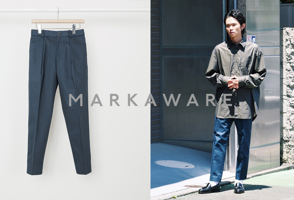 MARKAWARE ウールフランネルペグトップパンツ+stage01.getbooks